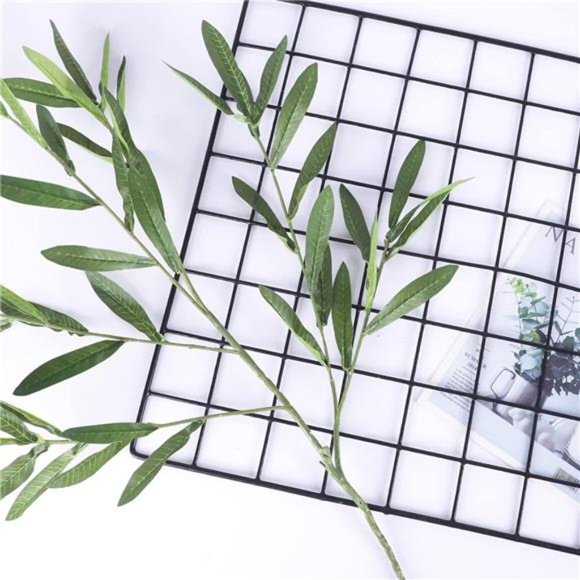 5pcs Artificial Olive Leaves Long Stems 37" Tall with 270 Leaves Fake Eucalyptus - Picture 3 of 7